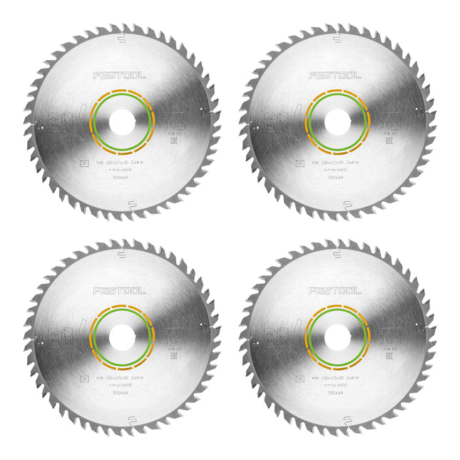 Festool HW 230x2,5x30 W48 circular saw blade WOOD FINE CUT 4 pcs. ( 4x 500648 ) 230 x 2,5 x 30 mm 48 teeth for solid wood, coated, veneered panels