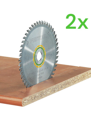 Festool HW 190x2,8x30 W48 Lame de scie circulaire WOOD FINE CUT 2 pces ( 2x 486297 ) 190 x 2,8 x 30 mm 48 dents pour bois massif, panneaux revêtus, panneaux plaqués