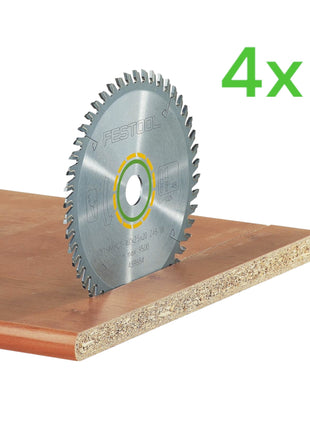 Festool HW 190x2,8x30 W48 Lame de scie circulaire WOOD FINE CUT 4 pces ( 4x 486297 ) 190 x 2,8 x 30 mm 48 dents pour bois massif, panneaux revêtus, plaqués