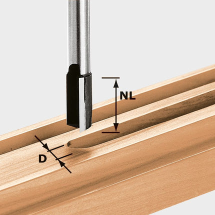 Fraise à rainurer Festool HW S8 D19/20 (490970) pour OF 900, OF 1000, OF 1010, OF 1010 R, OF 1400, OF 2000, OF 2200
