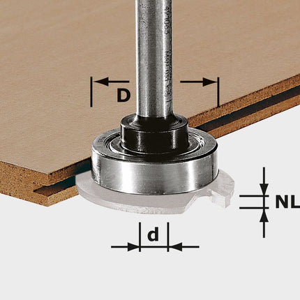 Broche de fraisage Festool S8 1.5-5 KL28 (499804) pour OF 1010, OF 1010 R, OFK 700, MFK 700