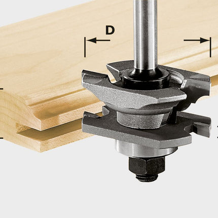 Fraise à rainurer profilé Festool HW S8 D46 x D12-NT (490645) pour OF 900, OF 1000, OF 1010, OF 1010 R, OF 1400, OF 2000, OF 2200