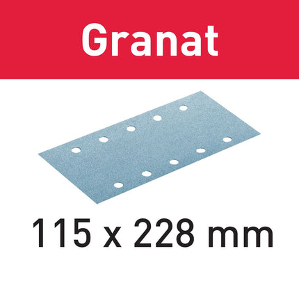 Festool STF 115X228 P220 GR/100 tiras de lija granate (498950) para RS 200, RS 2, RS 100, RS 100 C, RS 1, RS 1 C, HSK-A 115 x 226