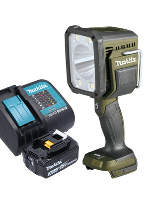 Makita DML 812 SF1 cordless hand lamp 18 V 1250 lm LED olive green outdoor adventure special edition + 1x rechargeable battery 3.0 Ah + charger