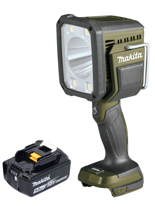 Makita DML 812 T1 cordless hand lamp 18 V 1250 lm LED Olive Green Outdoor Adventure special edition + 1x rechargeable battery 5.0 Ah - without charger