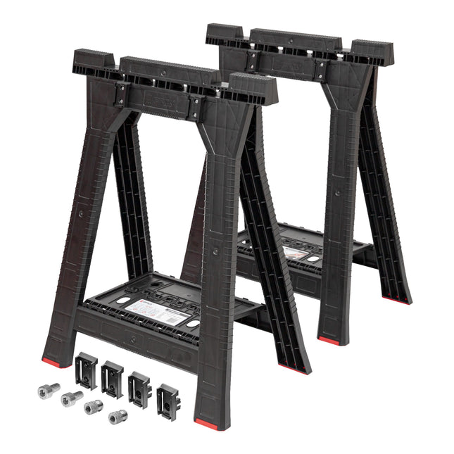 Juego de caballetes de taller Qbrick System + Custom Connect 2 piezas 580 x 770 mm 350 kg
