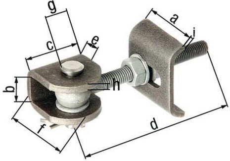 GAH hinge 60x27x45x130x28x50x8x5mm ( 3000200601 )