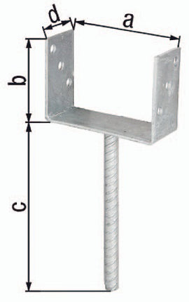 GAH Supporto per montante a U ETA-10/0210 91x100x200x60mm ( 3000200705 )