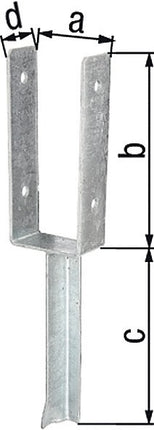 GAH Supporto per montante a U ETA-10/0210 101x200x200x50mm ( 3000200719 )