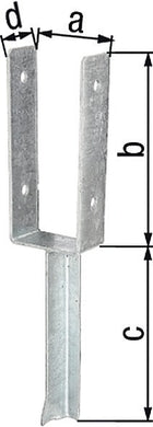 GAH Supporto per montante a U ETA-10/0210 101x200x200x50mm ( 3000200719 )