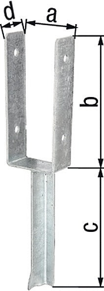 GAH Supporto per montante a U ETA-10/0210 101x200x200x50mm ( 3000200719 )