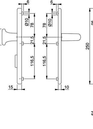 Meble HOPPE Security San Francisco 86G/3332ZA/3310/1301 Aluminium F1 ( 3000202009 )