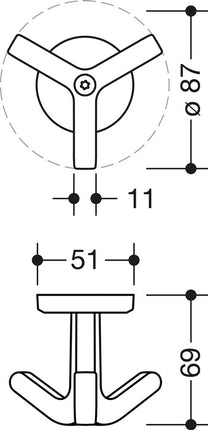 HEWI Dreifachhaken Serie 477 matt, elastisch ( 3000207490 )