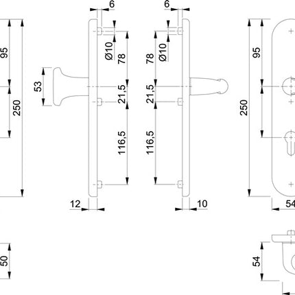 HOPPE Mueble de seguridad Verona 86G/3331/3310/1510 Aluminio F1 ( 3000209099 )