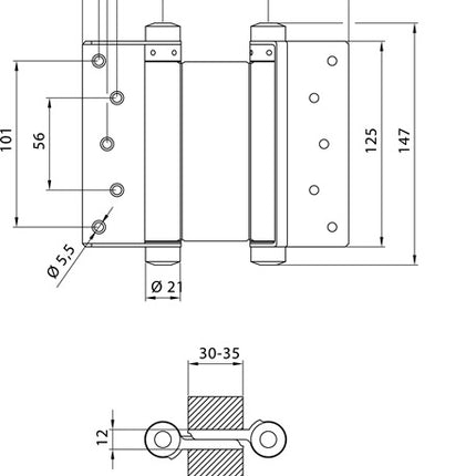 Bisagra para puerta batiente DENI, acero galvanizado (3000215039)