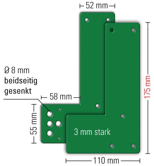 Piastra di montaggio GFS 901 - / 991 470 Montaggio su porte in vetro ( 3000250545 )