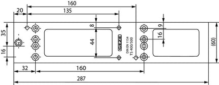 Piastra di montaggio GEZE adatta per TS 4000 / 5000 ( 3000255093 )