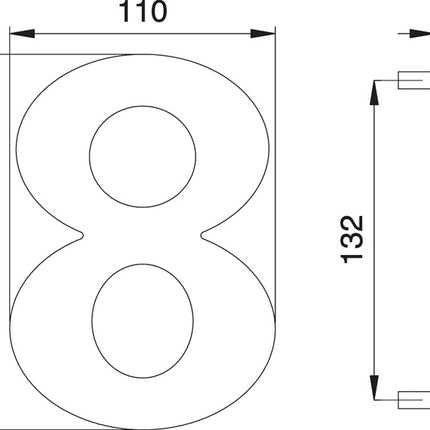 EDI house number digit 8 stainless steel matt ( 3000261323 )