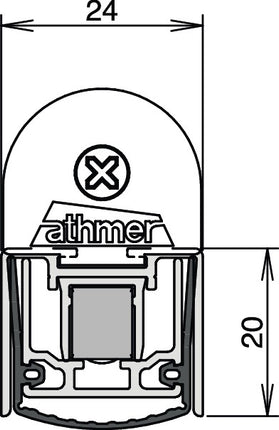 ATHMER Joint de porte Stadi L-24/20 WS 1 côté longueur 900 mm ( 3327023019 )