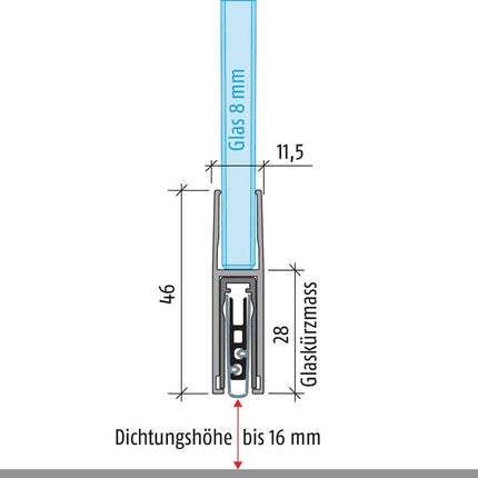 PLANET Joint de porte KG-F8 étroit 1 côté longueur 834 mm ( 3327023140 )