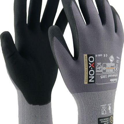 OX-ON gloves Flexible Advanced 1905 size 9 black/light grey ( 4000391387 )