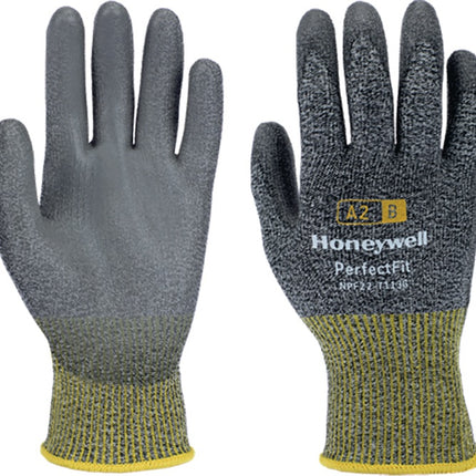 HONEYWELL Schnittschutzhandschuhe New Perfect Fit 13G PU A2/B Größe 8 grau/gelb ( 4000391437 )