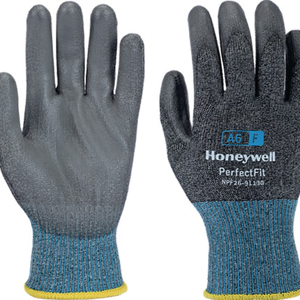 HONEYWELL Schnittschutzhandschuhe New Perfect Fit 13G PU A6/F Größe 9 grau/blau ( 4000391450 )