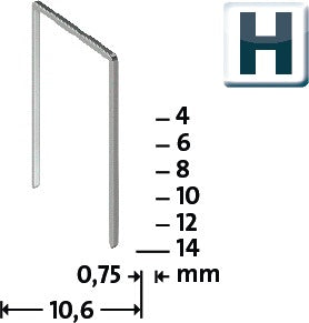 Agrafe à fil fin NOVUS H type 37 largeur 10,6 mm (4000813908)