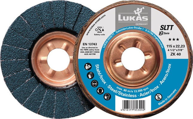 LUKAS flap disc SLTT ZK Ø 115 mm grain size 40 flat ( 4000840319 )
