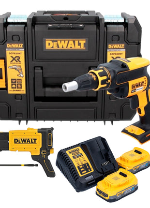 DeWalt DCF 620 E2T cordless drywall screwdriver 18 V 30 Nm brushless + 2x Powerstack battery 1.7 Ah + charger + TSTAK
