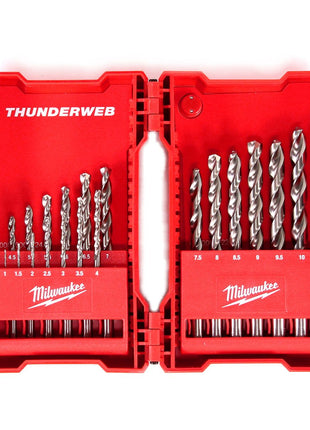 Milwaukee HSS-G  Thunderweb Metallbohrer Kassette 19-teilig 1-10 mm - Toolbrothers