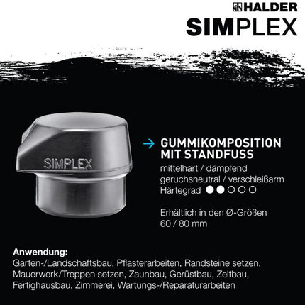 Główka młotka HALDER o miękkiej powierzchni Średnica główki 80 mm ( 8002360802 )