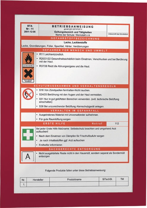 DURABLE Magnetrahmen  DIN A4 rot ( 9000492410 )