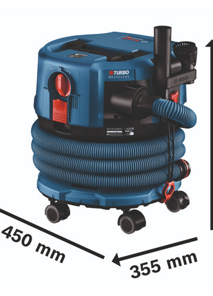 Odkurzacz akumulatorowy Bosch GAS 18V-12 MC Professional BITURBO Brushless ( 06019K2000 ) + akcesoria - bez akumulatora, bez ładowarki