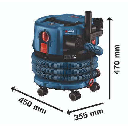 Bosch GAS 18V-12 MC Professional cordless hoover BITURBO Brushless ( 06019K2000 ) + accessories - without battery, without charger