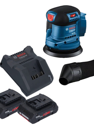 Ponceuse excentrique sans fil Bosch GEX 185-LI Professional 18 V 125 mm sans balais + 2 batteries ProCORE 4,0 Ah + chargeur