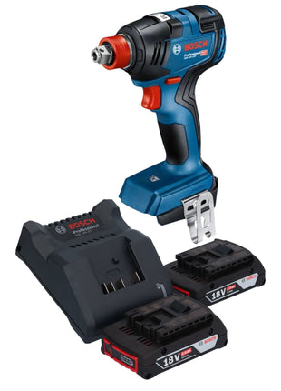 Bosch GDX 18V-200 Profesjonalny akumulatorowy klucz udarowy 18 V 200 Nm bezszczotkowy + 2x akumulator 2,0 Ah + ładowarka