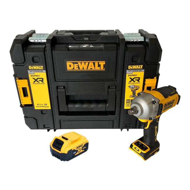 Llave de impacto sin cable DeWalt DCF 891 NT 18 V 1084 Nm 1/2" sin escobillas + 1x batería recargable 5,0 Ah + TSTAK - sin cargador