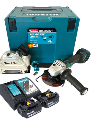 Makita DGA 514 RFJU1 cordless angle grinder 18 V 125 mm brushless + 2x rechargeable battery 3.0 Ah + charger + Makpac