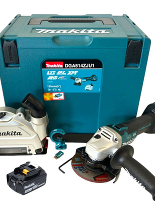 Makita DGA 514 T1JU1 Smerigliatrice angolare a batteria 18 V 125 mm brushless + 1x batteria ricaricabile 5,0 Ah + Makpac - senza caricabatterie