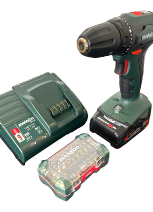 Metabo BS 18 cordless drill driver set 18 V 48 Nm ( 602207580 ) + 1x rechargeable battery 2.0 Ah + charger + bit box + bag