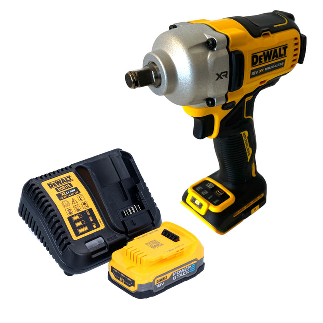 Llave de impacto a batería DeWalt DCF 891 E1 18 V 1084 Nm 1/2" sin escobillas + 1x batería Powerstack 1,7 Ah + cargador