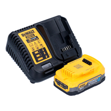 Akumulatorowa szlifierka kątowa DeWalt DCG 409 E1T 18 V 125 mm bezszczotkowa + 1x akumulator Powerstack 1,7 Ah + ładowarka + TSTAK