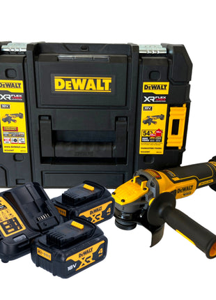 Akumulatorowa szlifierka kątowa DeWalt DCG 409 M2T 18 V 125 mm bezszczotkowa + 2x akumulator 4,0 Ah + ładowarka + TSTAK