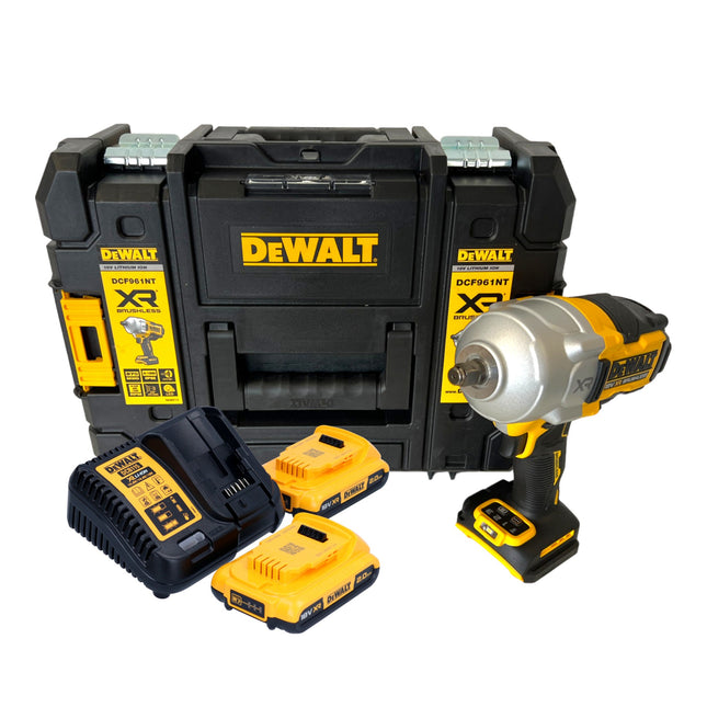 Avvitatore a impulsi a batteria DeWalt DCF 961 D2T 18 V 1632 Nm 1/2" brushless + 2x batteria ricaricabile 2,0 Ah + caricatore + TSTAK
