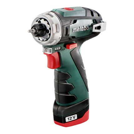 Metabo Powermaxx BS Basic Set Perceuse-visseuse sans fil 12 V 34 Nm ( 600080710 ) + 2x batterie 2,0 Ah + chargeur + 41 pcs. kit d'accessoires + coffret