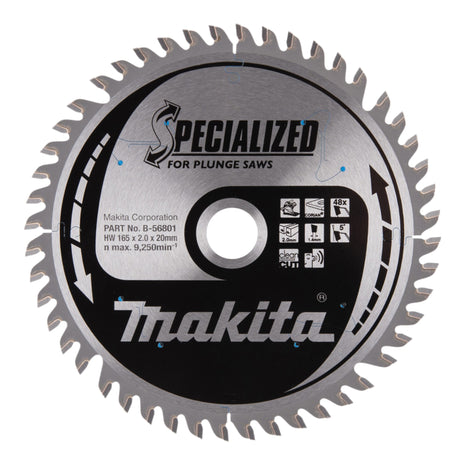 Makita CCPF16548EL SPECIALIZED circular saw blade 165 x 20 x 2.0 mm 48 teeth ( B-56801 ) for Corian composite material