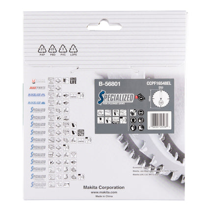 Makita CCPF16548EL SPECIALIZED Lame de scie circulaire 165 x 20 x 2,0 mm 48 dents ( B-56801 ) pour le composite Corian
