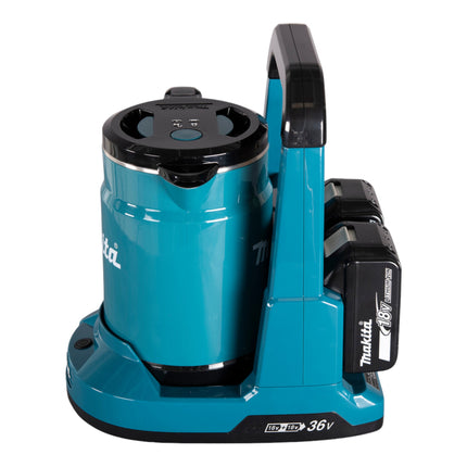Makita DKT 360 PY2 cordless kettle 36 V ( 2x 18 V ) 0.8 L + 2x rechargeable battery 1.5 Ah + double charger