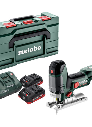 Seghetto alternativo a batteria Metabo ST 18 LT 130 BL 18 V 130 mm senza spazzole + 2x batteria LiHD 4,0 Ah + caricatore + metabox